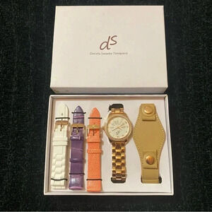 NEW Daniela Swaebe Timepiece Watch Set with 4 Changeable Straps